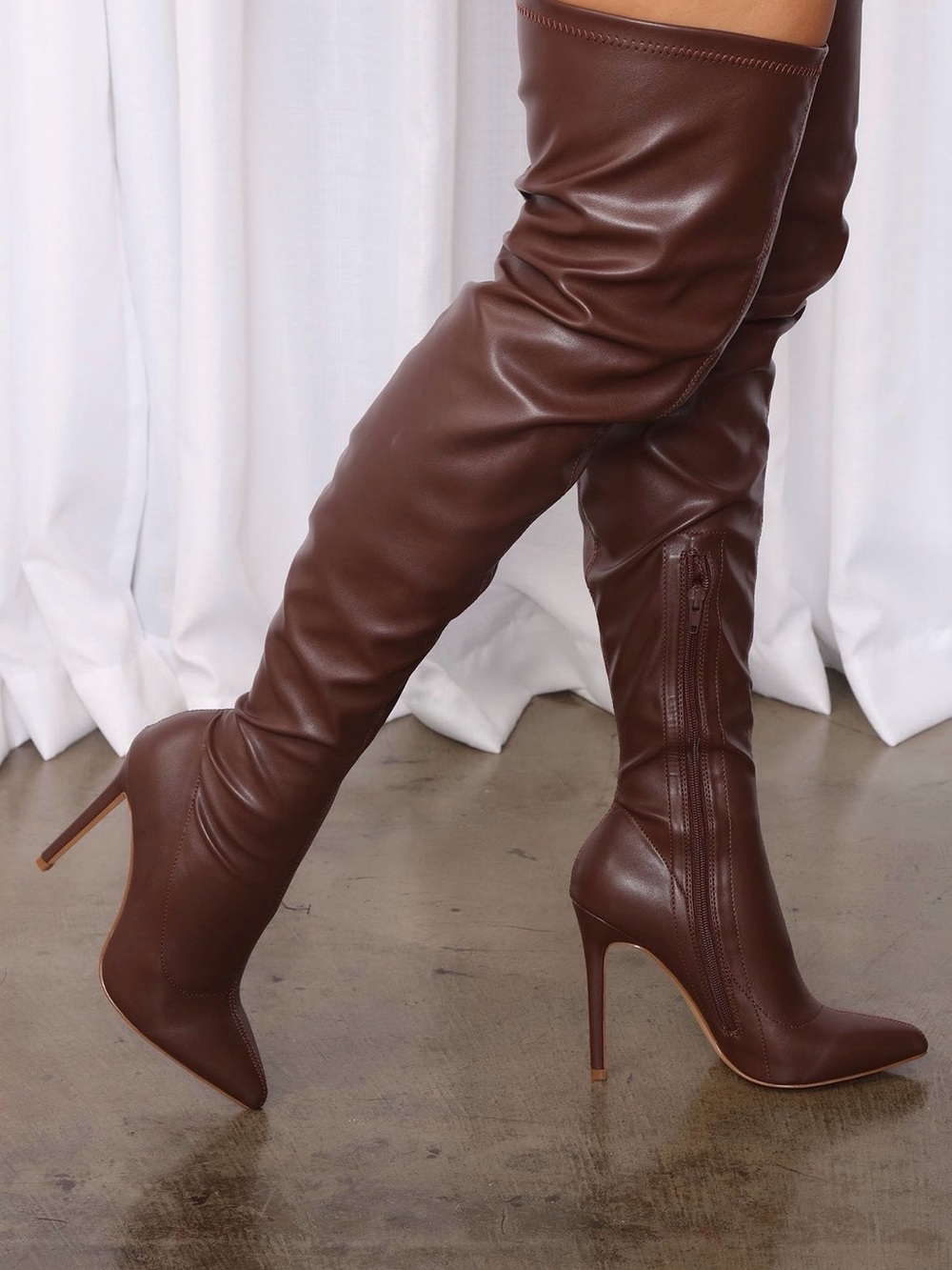 Exotica Heel Brown Over-the-Knee Stiletto Boot